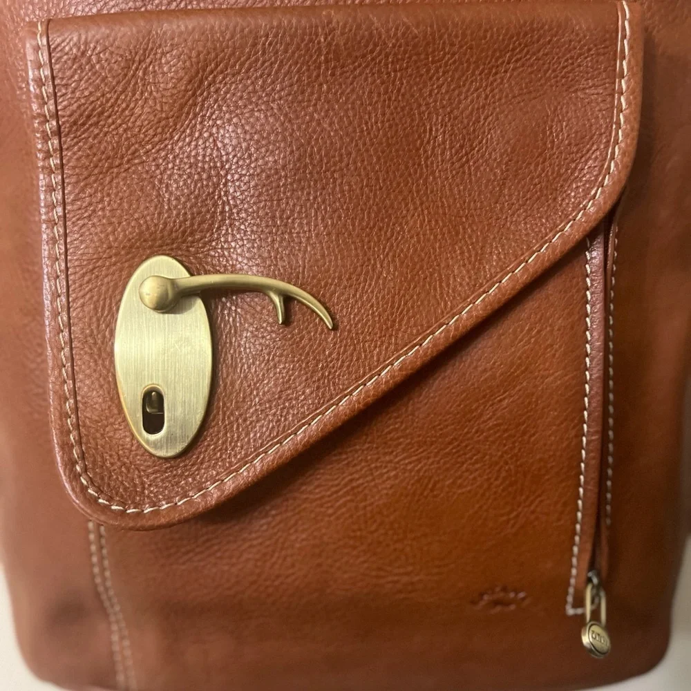 Classic Tan Leather Tote Bag